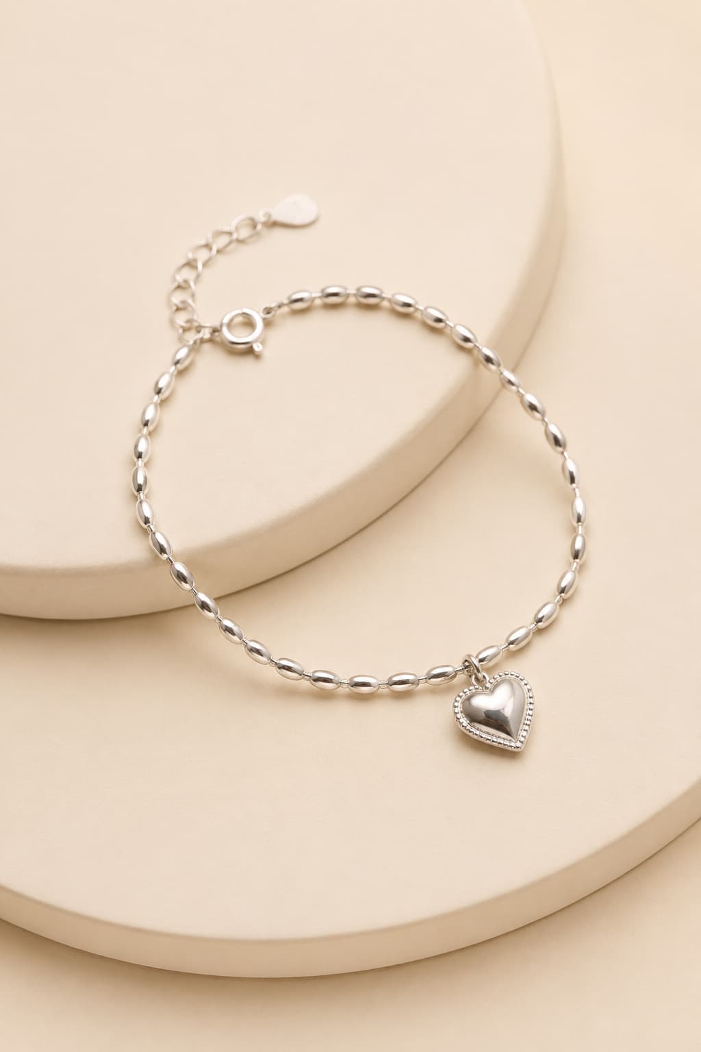 Silver plated rice heart bracelet 616834204190 - COCOMELODY